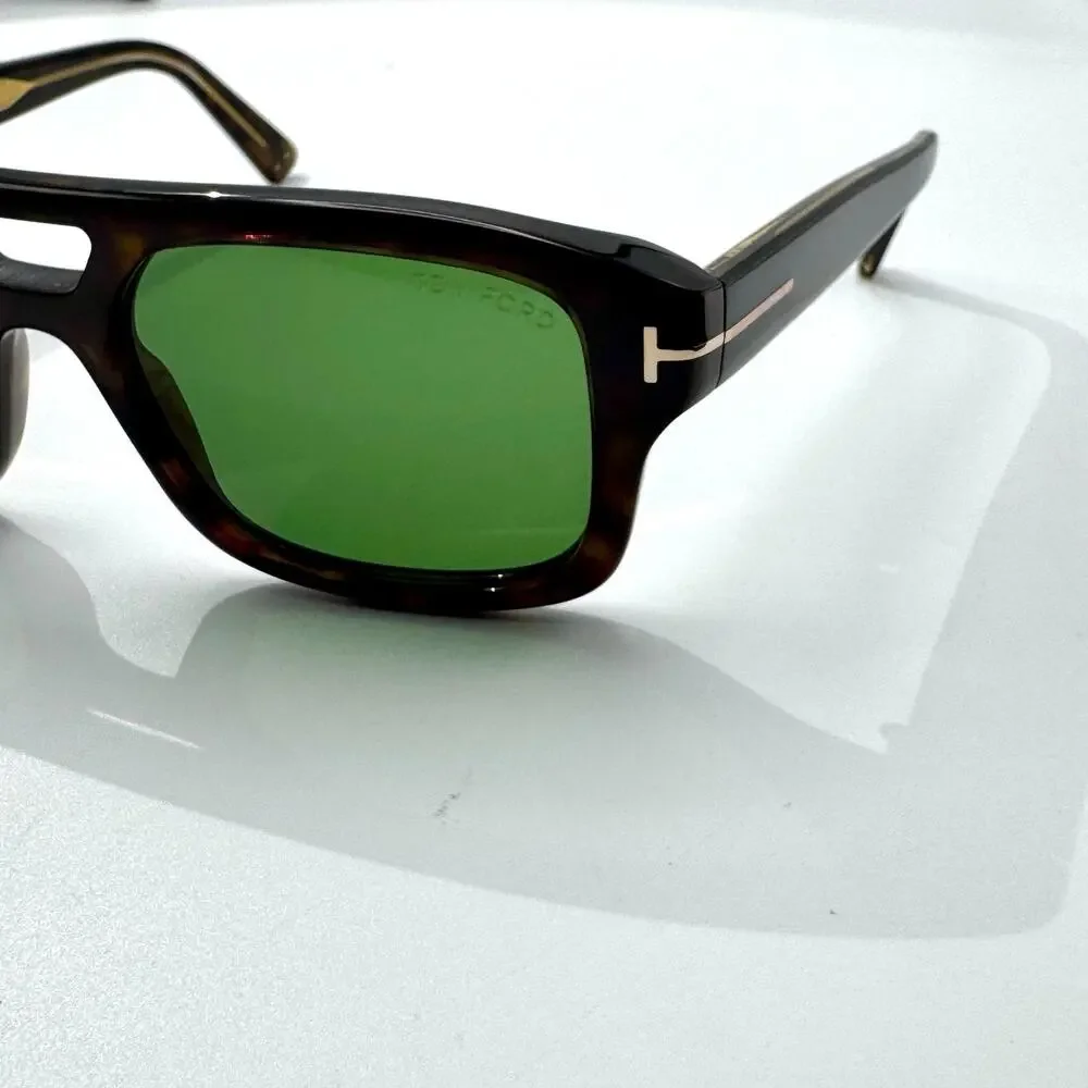 Tom Ford Sunglasses Icon TF0022 52N Havana Navigator Frame Green Lens 53-20-145